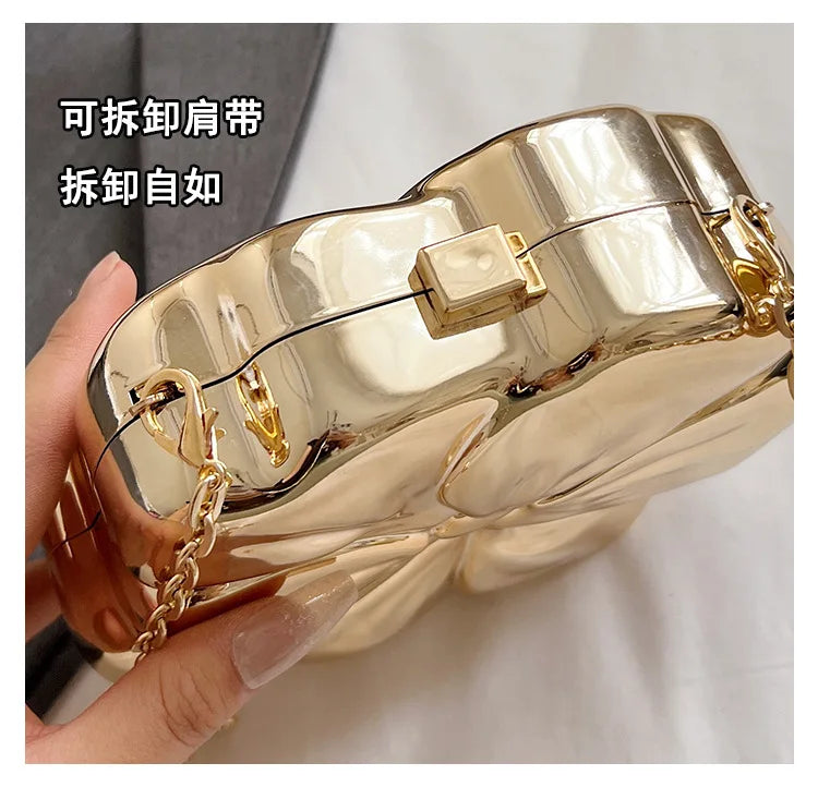 Acrylic Bag For Women Flower Shoulder Bag Fashion Chain Box Crossbody Bag