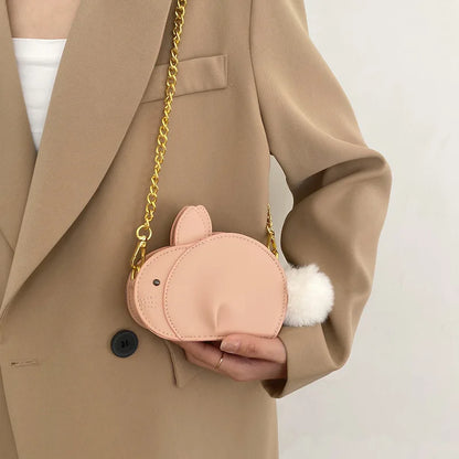 Mini sac lapin mignon pour femme 2023, nouveau sac à chaîne créatif de dessin animé, sac à bandoulière amusant pour enfants