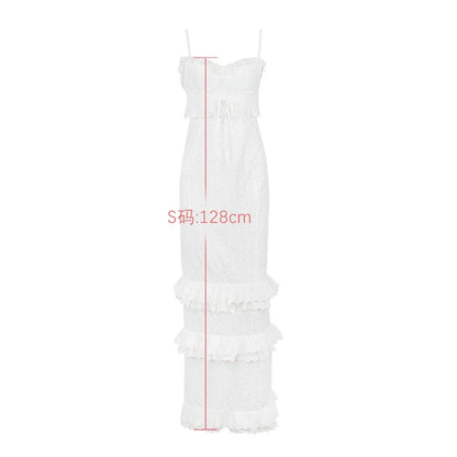 Suninheart Vestido de verano de alta calidad para invitadas de boda para mujer 2023 Vestido largo de fiesta de cumpleaños de noche de estilo francés blanco para ocasiones especiales