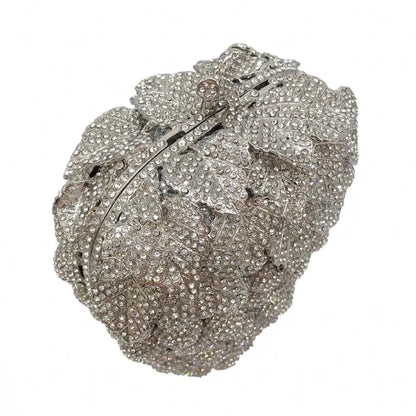 Bolso de mano de noche con forma de uva para mujer, bonito bolso de hombro con brillantes y diamantes de imitación para banquetes y fiestas de graduación