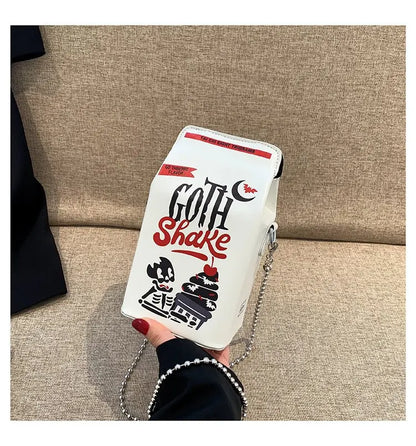 Printed Graffiti Small Square Bag Fashion Cool Crossbody Bag Funny Box Shoulder Bag For Girls