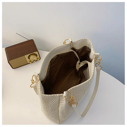 Fashionable Straw Woven Bag Large Capacity Tote Bags Casual Women's Underarm Bags Luxury and Designer Beach Bags 2024