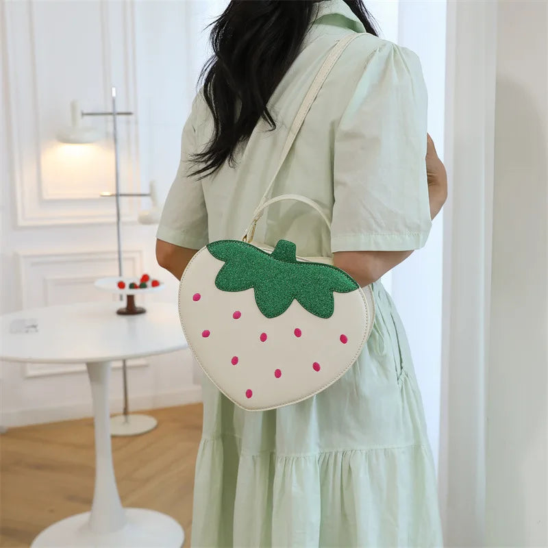 Cute Strawberry Bag For Women Funny Fruit Shape Handbag Women's Small Shoulder Bag Crossbody Bag