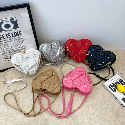 Motorcycle Style Clothes Shape Crossbody Bag Spice Girl Style Shoulder Bag Women Heart Shape Handbag Love Messenger Bag