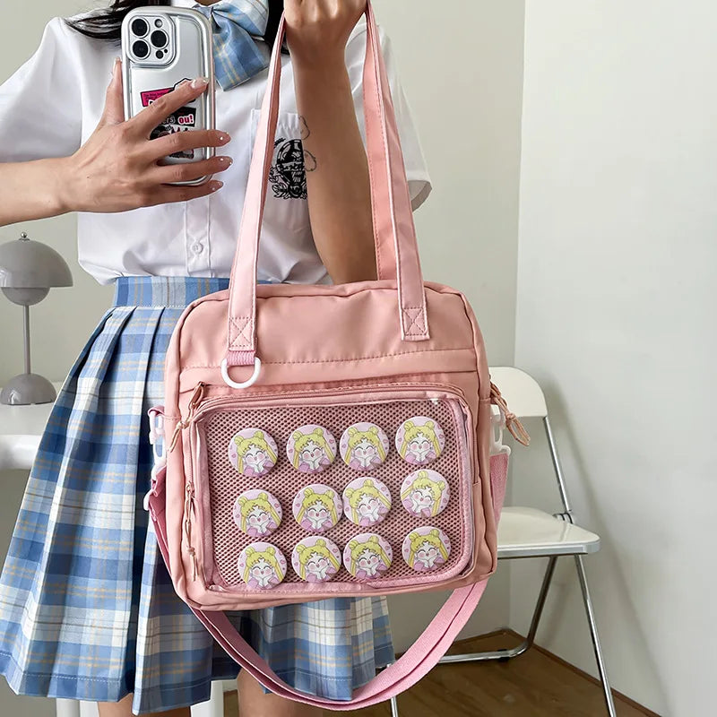 Bolsos grandes de estilo japonés Kawaii Itabag para muñecas, nuevos bolsos escolares de nailon para adolescentes, bolso de hombro tipo bandolera JK