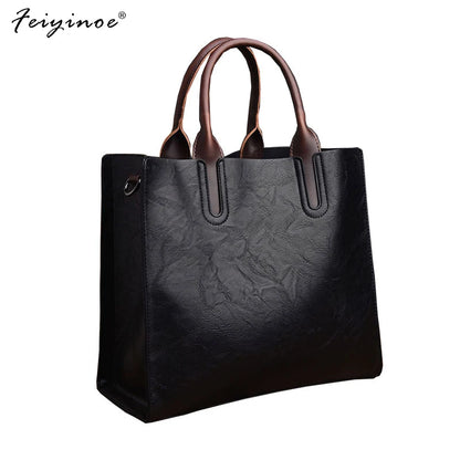 Women Handbag Top-handle Tote Elegant Lady Solid Contract Shoulder Bags Classic Casual Bags 2024 High Quality PU Leather Fashion