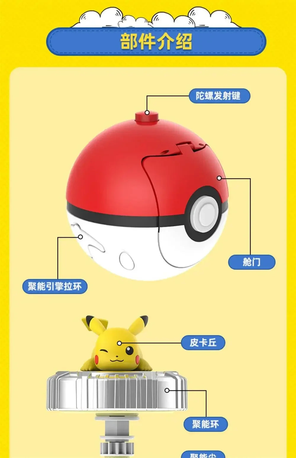 Pokemon Ball Battle Gyro Toy Pikachu Charmander Mewtwo Pocket Monsters Figurine d'action Jouets Cadeau