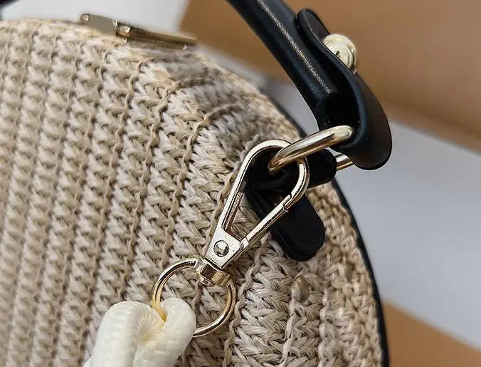 Fashion Summer straw bag Women Handbags Designer Wicker Woven Bag Tote beach bag PU 2022 Summer New Flap Crossbody Bag