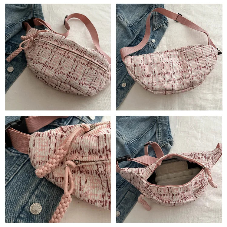 Bolso de nailon para ocio, estilo riñonera, a la moda, para mujer, primavera 2024, nuevo, de un solo hombro, carteras y bolsos tipo bandolera