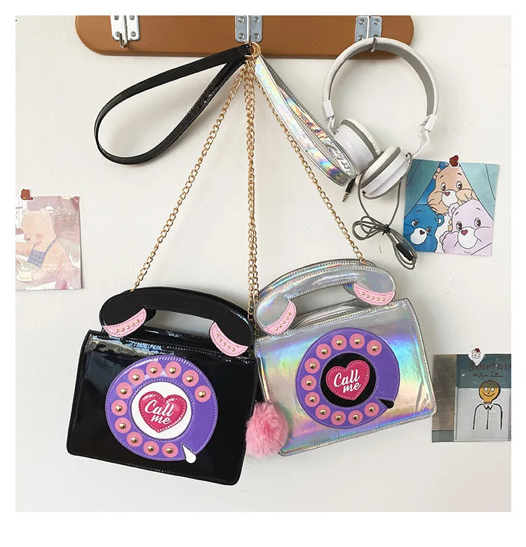 Phone Shape Luxury Shoulder Bag New Creative Women Mini Phone Purses Messenger Pack Candy Colors Bags Laser Holographic