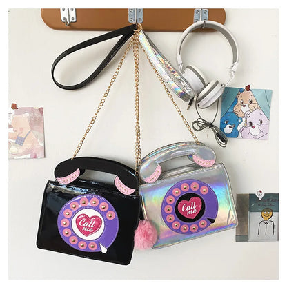 Phone Shape Luxury Shoulder Bag New Creative Women Mini Phone Purses Messenger Pack Candy Colors Bags Laser Holographic