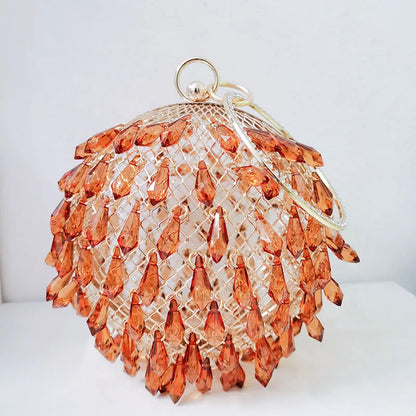 Bolsa de cena portátil con forma de jaula de pájaros de metal redonda