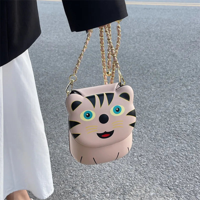 Cartoon Small Bag 2022 Summer New Fashion Printing Cute Funny Cat Style Single Shoulder Messenger Mobile Phone Bag