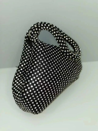 Bolso de cena de moda 2024, bolso de noche con diamantes de imitación para mujer, bolso de vestir, bolso de ropa, bolso triangular lleno de sobres rojos con boca de taladro