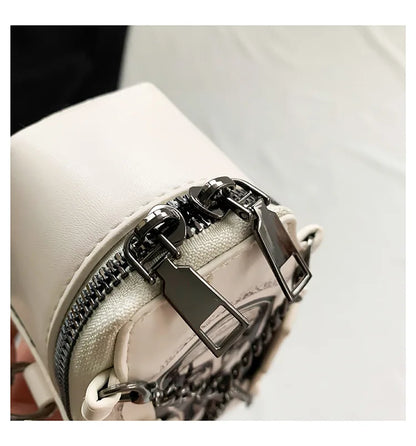 Halloween Cross Skull Printing Shoulder Bag Women Small Chain Crossbody Bag New Harajuku Small Square Bag