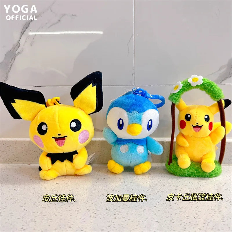 10-13cm Pokemon Plush Toys Pikachu Evee Keychain Pendant Doll Anime Figures Toy Xmas Gift