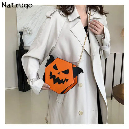 Funny Halloween Pumpkin Women's Bag Fashion Chain Crossbody Bag Women's Handbag