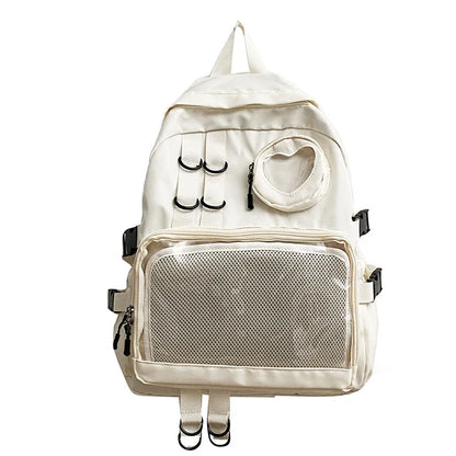 Mochila escolar estilo collage para adolescentes, mochila Itabag Kawaii, mochila transparente con forma de corazón de amor, mochila JK para mujer, nueva bolsa para computadora portátil 2024