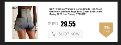 DEAT Fashion Women's Hole Jeans High Waist Contract Color Zipper Flowers Decoration Full Length Pants Autumn 2024 New 17A8765H