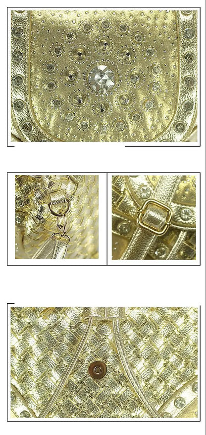 Bolso de hombro elegante de marca con diamantes de imitación para mujer, bolso de tela vaquera informal para mujer, bolsos de mano para mujer, mochila