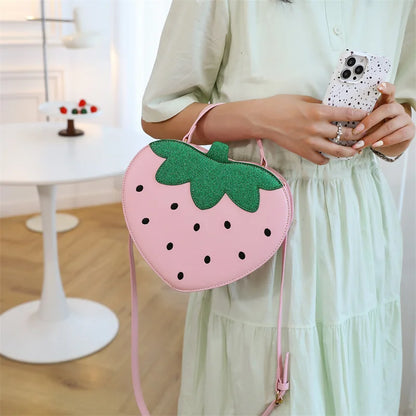 Cute Strawberry Bag For Women Funny Fruit Shape Handbag Women's Small Shoulder Bag Crossbody Bag