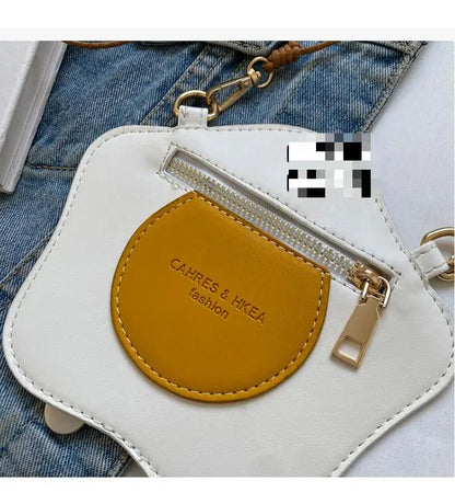 Conjunto creativo de 2 piezas para mujer, bolso bandolera con forma de pan tostado y huevos fritos, bolso de hombro pequeño 2024