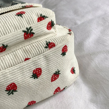 Sacs à bandoulière à motif de fraises Harajuku pour femmes, sac à bandoulière en velours côtelé vintage, mignon et décontracté, petits sacs à main pour téléphone 2024