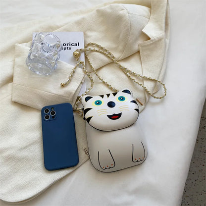 Cartoon Small Bag 2022 Summer New Fashion Printing Cute Funny Cat Style Single Shoulder Messenger Mobile Phone Bag