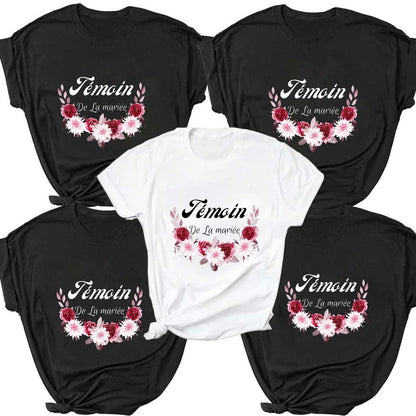 T-Shirt Harajuku Vêtements Evjf Top Bachelorette Témoin De La Mariée T-shirts Femme Vêtements Streetwear Témoin De La Mariee