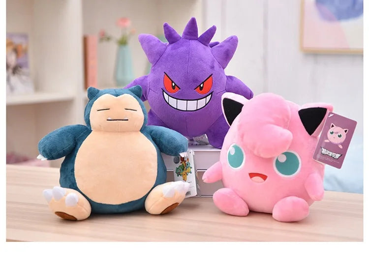 Jouets en peluche Pokémon de 20 à 30 cm, Kawaii Pikachu, Jenny, tortue, Gengar, figurines de dessin animé, poupée, cadeau d'anniversaire pour enfants