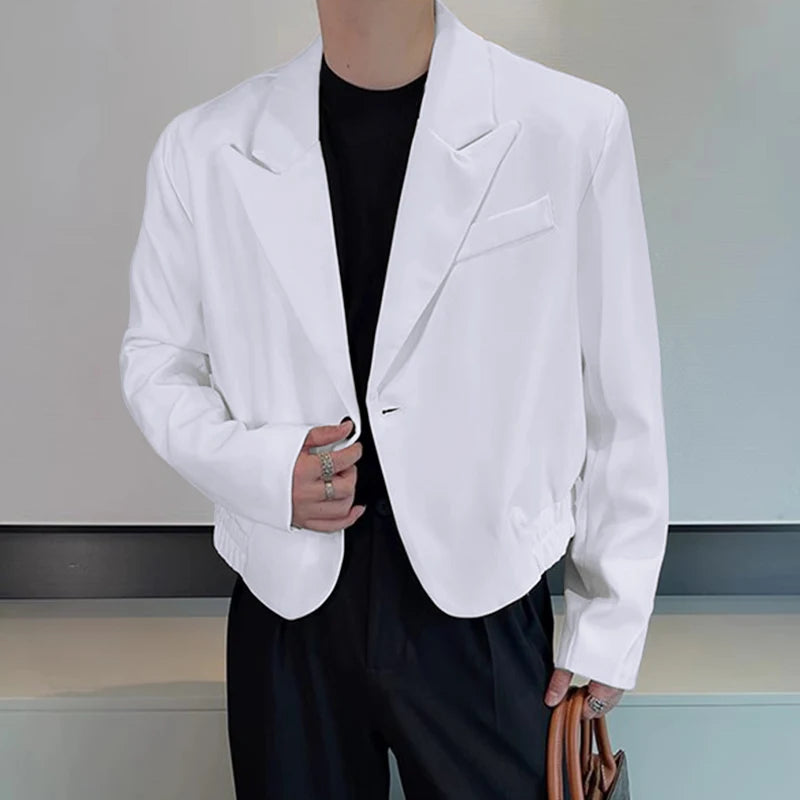 2023 Men Blazer Solid Color Lapel Long Sleeve One Button Korean Casual Suits Streetwear Fashion Male Thin Coats S-5XL INCERUN