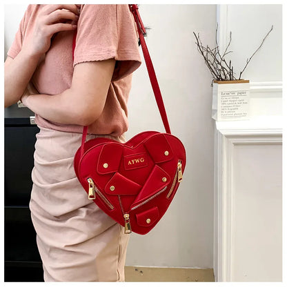 Motorcycle Style Clothes Shape Crossbody Bag Spice Girl Style Shoulder Bag Women Heart Shape Handbag Love Messenger Bag