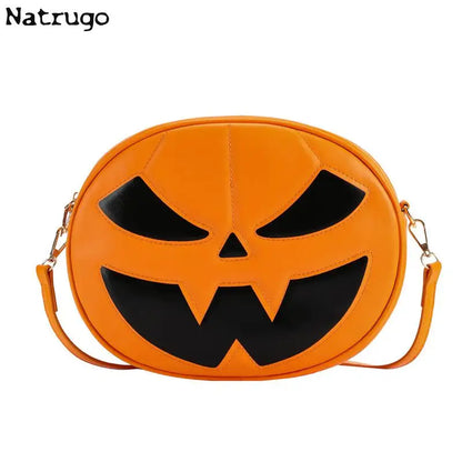 Bolso con forma de calabaza de Halloween 2023, nuevo bolso de hombro divertido con personalidad de dibujos animados a la moda, bolso cruzado pequeño redondo para mujer