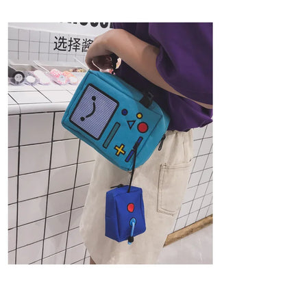 Cute Game Console Design Canvas Crossbody Bag Funny Women Shoulder Bags Chic Robert Small Purses for Girls Casual Phone Bag 2022