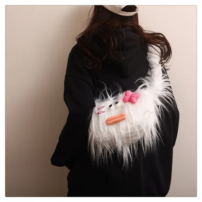 Sac à bandoulière en peluche Kawaii Diy Cartoon pour femmes 2024 Nouveau porte-monnaie Anime mignon Sac à cosmétiques Sac à bandoulière pour fille