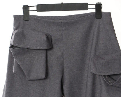 DEAT Pantalones cargo de moda para mujer, sueltos, rectos, de cintura baja, de color sólido, con múltiples bolsillos en 3D, primavera de 2024, nueva tendencia 7AB2535