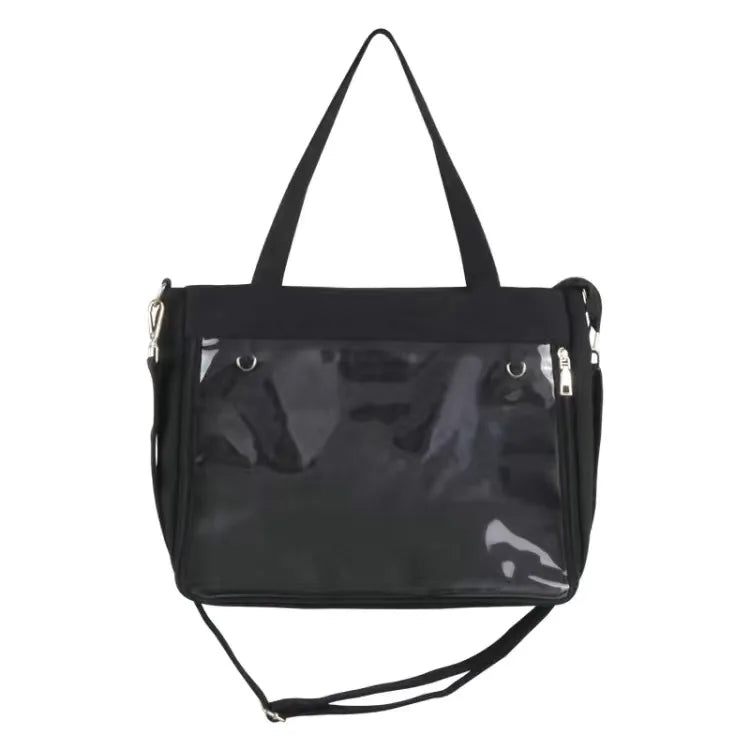 Bolso de lona japonés Harajuku JK para mujer, bolso de mano transparente con bolsillo, mochila para uniforme de secundaria para niñas, bolso bandolera JK