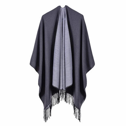 Poncho de moda de invierno para mujer, capa, bufanda de imitación de cachemira, bufandas para mujer, chales cálidos, ponchos para mujer, bufandas para mujer