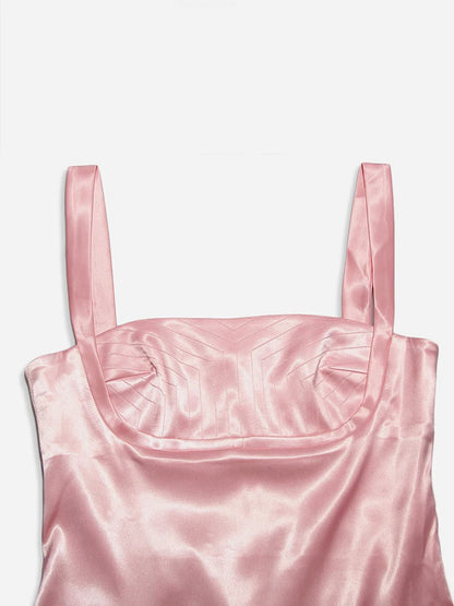 Robe d'anniversaire pour femme, robe trapèze rose, sexy, en satin, robe de soirée, mini, décontractée, bretelles spaghetti, robe de remise de diplôme, extensible