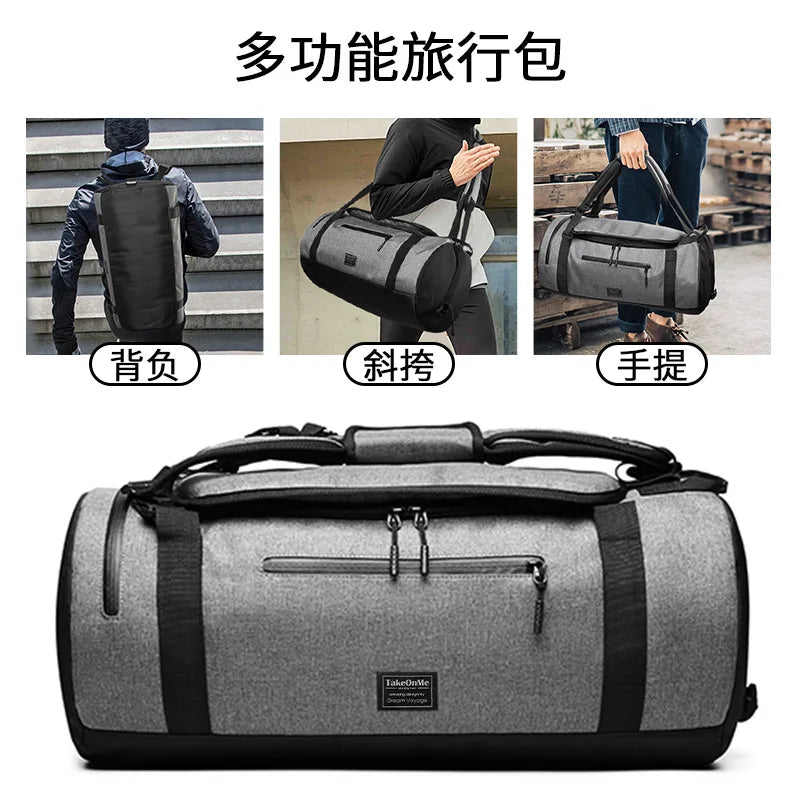 2024 Nouveau sac de voyage pliable Sac de voyage portable Séparation sèche et humide Poubelle à chaussures indépendante Sac de fitness Sac à main