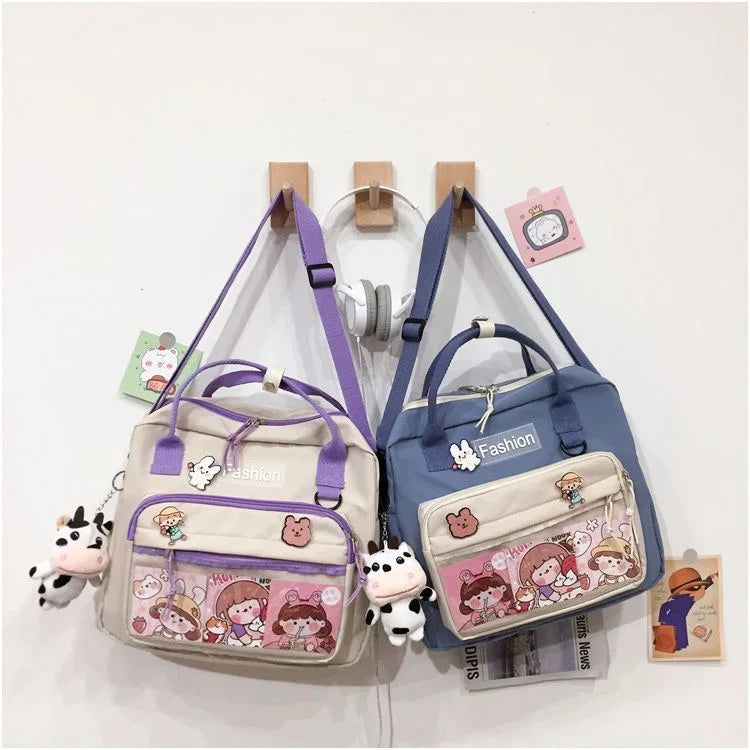 Bolso de mano japonés para chicas de secundaria, bolso escolar multifuncional JK, bolso de hombro transparente, mochila para mujeres, itabag kawaii