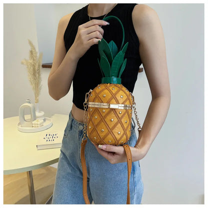 Bolsos con forma de piña para mujer, bolsos de mano para mujer, bolsos de hombro tipo mensajero, bolsos de lujo, bolsos de diseñador para mujer