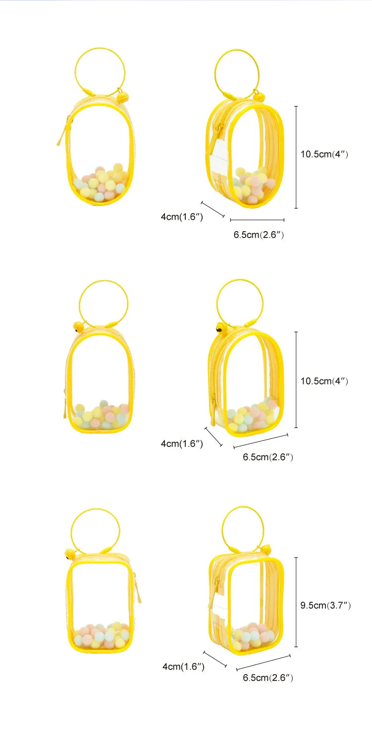 Japanese Kawaii 10cm Doll Dispaly Bag Second Element Anime Transparent Itabag Mini Doll Show Pendant Bag Blind Box Organizer Bag