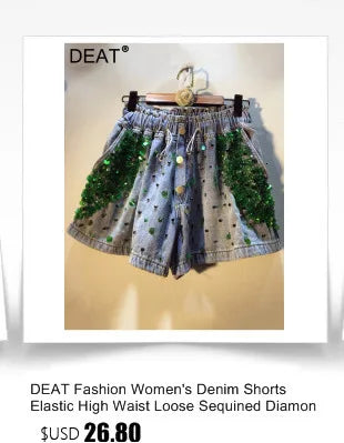 DEAT Fashion Women's Skirt Wasit Button Spliced Two Through Style Solid Color Denim Mini Skirts Female Summer 2024 New 17A9335