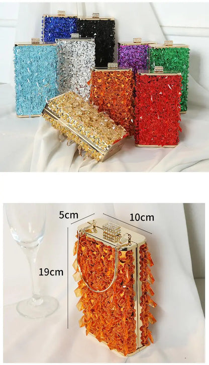 New Vintage Handmade Beaded Embroidered Shoulder Bag Women Beaded Evening Bag Small Square Dinner Bag