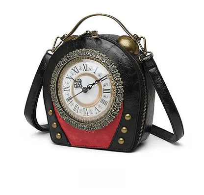 Style Bag female retro portable handbag No. 5 battery walkable clock female bag can be shoulder messenger PU bag