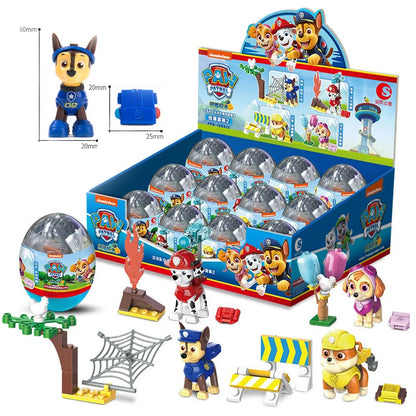 Genuine Paw Patrol Egg Block Action Figure Toy Mighty Pup Super Paws CHASE Marshall Skye Rubble Anime Toys Children Gifts