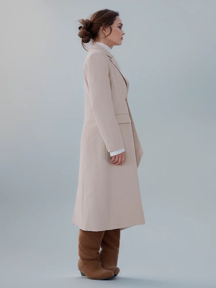 DEAT Fashion Manteau à col châle pour femme, coupe-vent irrégulier à manches longues et à bouton unique, patte inclinée, nouveauté été 2024