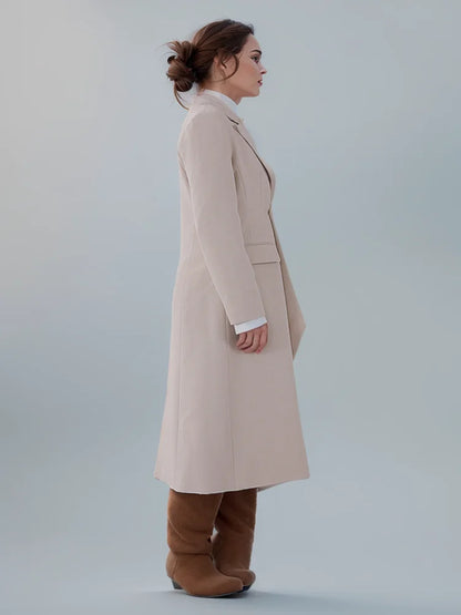 DEAT Fashion Manteau à col châle pour femme, coupe-vent irrégulier à manches longues et à bouton unique, patte inclinée, nouveauté été 2024