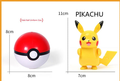 Genuine Pokemon Figures Pocket Monster Pet Elf Ball Box Deformation Toy Pikachu Anime Figure Model Kids Gift